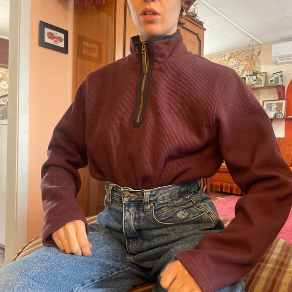 Mountian warehouse burgundy quarter zip pullover sweater! - Picture 2 of 15